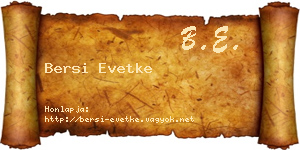 Bersi Evetke névjegykártya